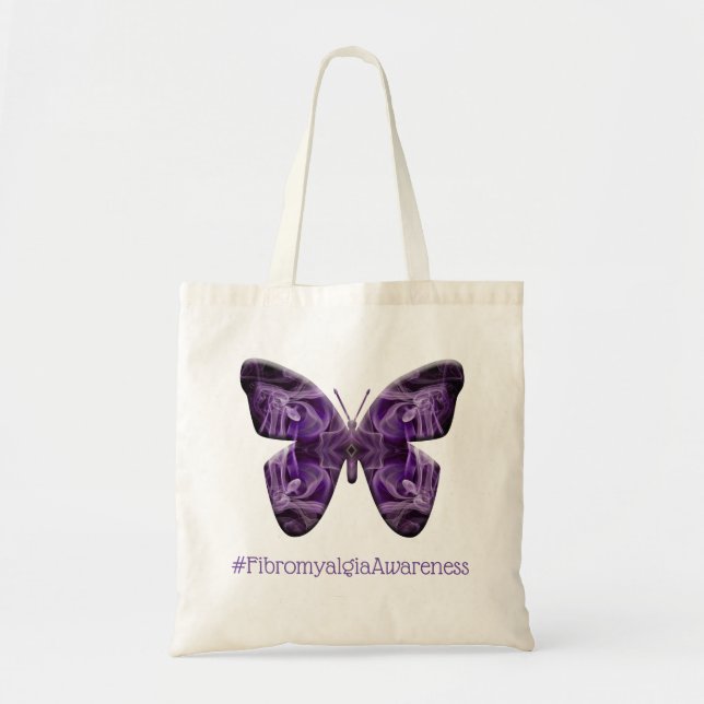 Bolsa Tote Borboleta de Sensibilização por Fibromialgia (1700 (Frente)