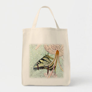 Bolsa Tote Borboleta de Swallowtail do tigre no lírio do bon