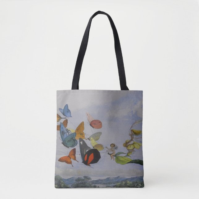 Bolsa Tote Borboleta e Fada Rainha Borboletas Fadas (Frente)
