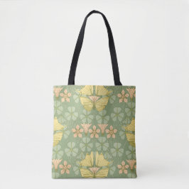 Bolsa Tote Borboleta e flor de Nouveau da arte