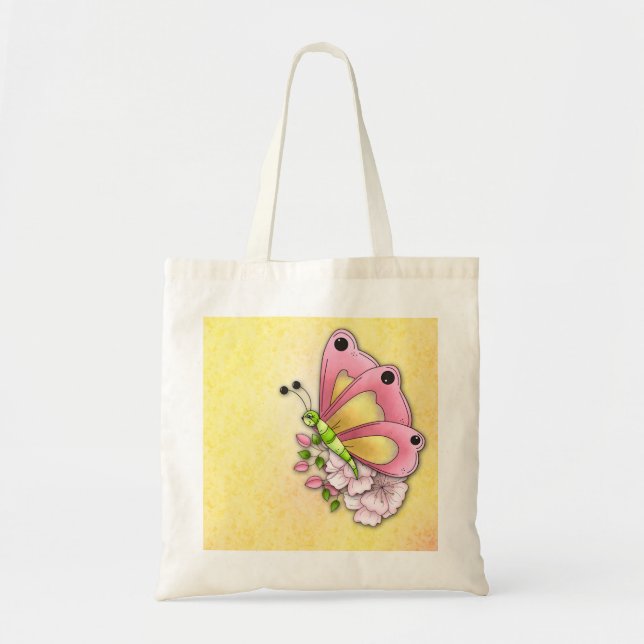 Bolsa Tote Borboleta e flores (Frente)