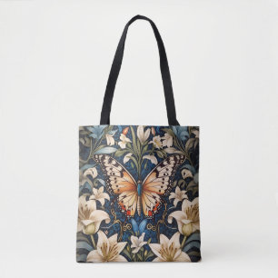Bolsa Tote Borboleta e lírios Botânicos