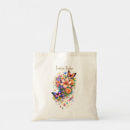 Bolsa Tote Borboleta Floral – Acento Dourado Elegante – (Pers