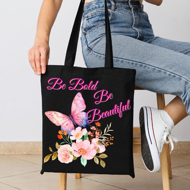 Bolsa Tote Borboleta & Flores Natureza (Criador carregado)