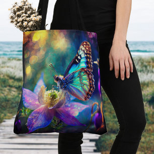 Bolsa Tote Borboleta Florestal Encantada Na Flor