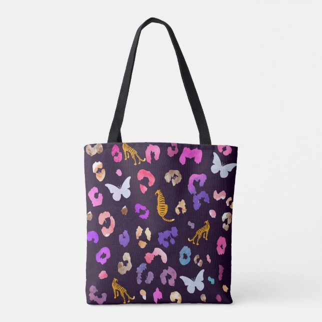 Bolsa Tote Borboleta-leopardo-negra (Verso)
