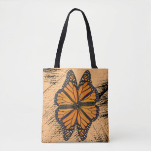 Bolsa Tote Borboleta Monarca Flor