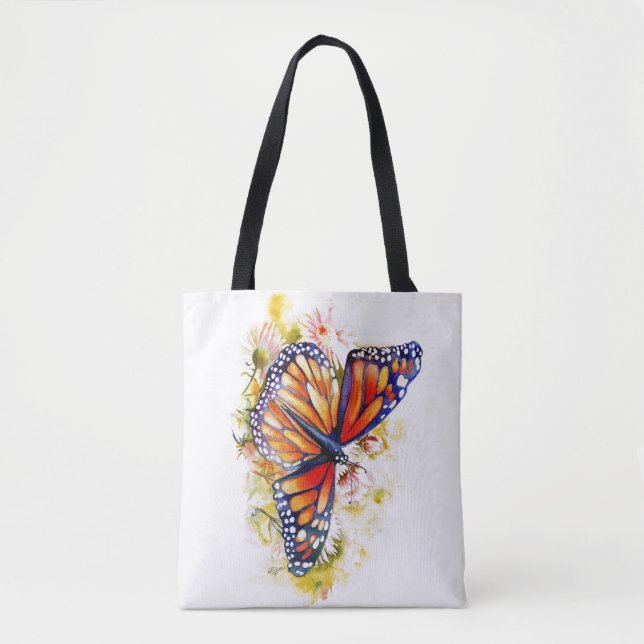 Bolsa Tote Borboleta Monarca Floral (Frente)