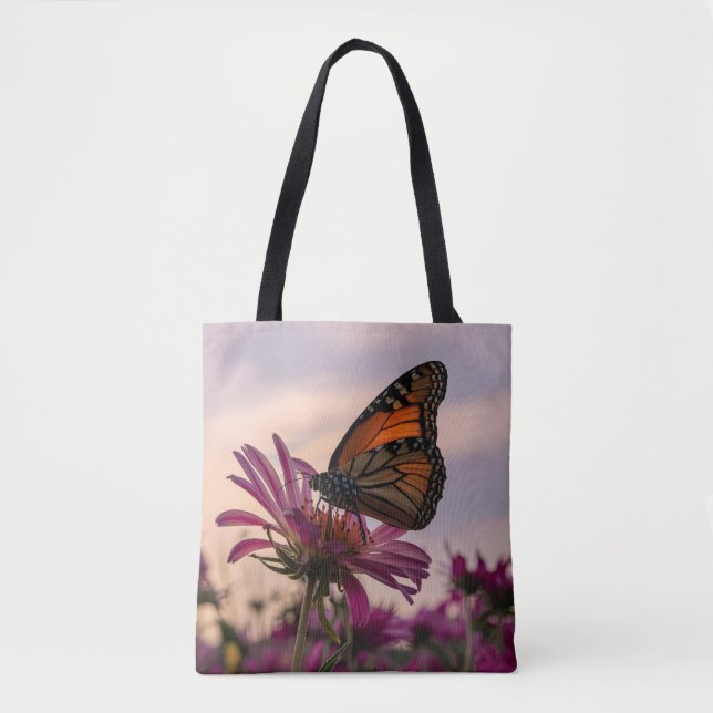 Bolsa Tote Borboleta Monarca na Flor (Frente)