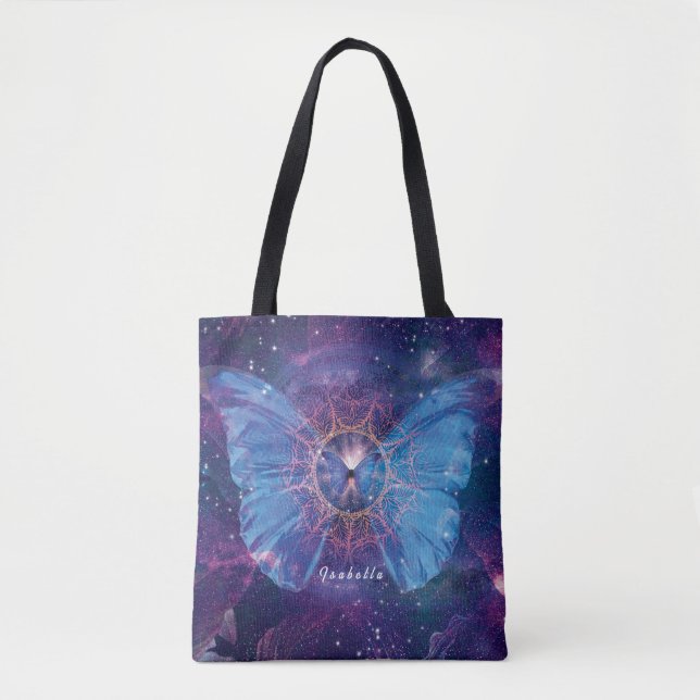 Bolsa Tote Borboleta Morpho / Galaxy Mandala (Frente)