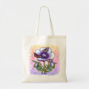 Bolsa Tote Borboleta Papoula Roxa