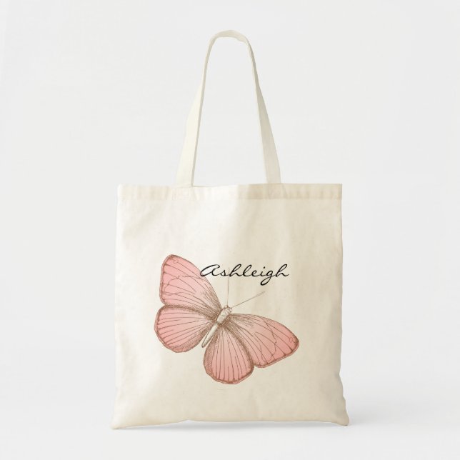 Bolsa Tote Borboleta Rosa (Frente)