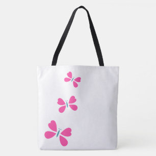 Bolsa Tote Borboleta rosa voando