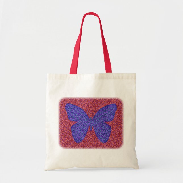 Bolsa Tote Borboleta Roxa e Vermelha (Frente)