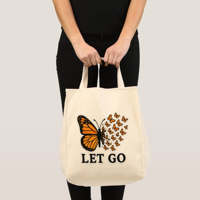 Bolsa Tote Borboleta se transformando em pequenas borboletas (Frente (produto))