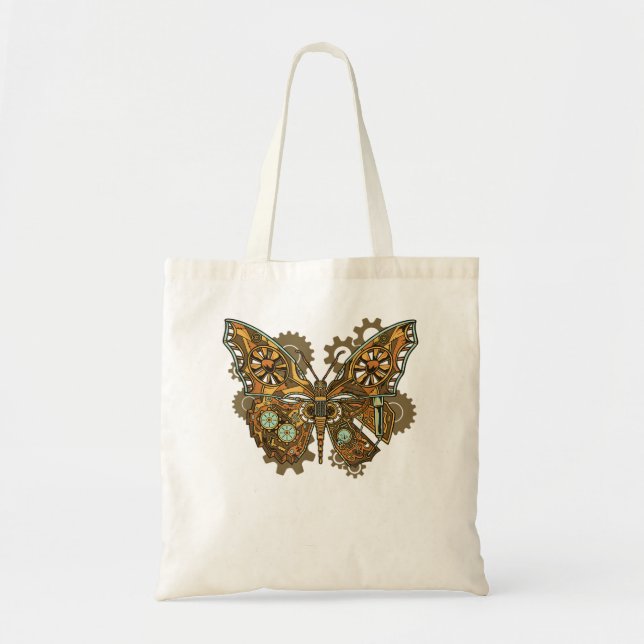 Bolsa Tote Borboleta Steampunk Butterfly Góticos Homens Mulhe (Frente)