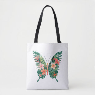 Bolsa Tote Borboleta tropical com Víblias da Ilha das Asas Fl