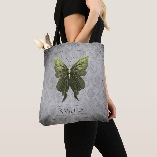 Bolsa Tote Borboleta verde (Close Up)
