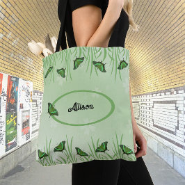 Bolsa Tote Borboleta verde em verde claro - personalizável