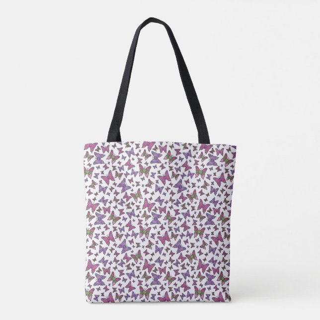 Bolsa Tote Borboletas bonito Violet Tot Bag (Verso)