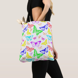 Bolsa Tote Borboletas Coloridas Voando