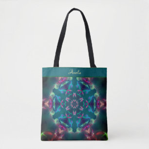 Bolsa Tote Borboletas cor-de-rosa lindas Kaleidoscópio Lumino