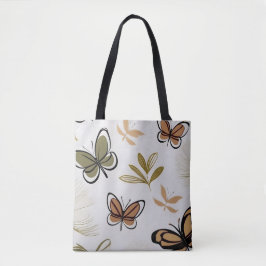 Bolsa Tote Borboletas de abstrato de arte de linhagem chic bo