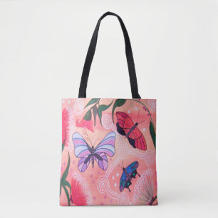 Bolsa Tote Borboletas do Sunrise Arte Aborígena Saco