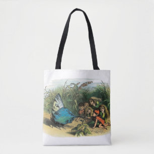 Bolsa Tote Borboletas Elf Trabalho de arte Cute Elves