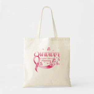 Bolsa Tote Borboletas Rosa de Consciência do Cancer da Mama 