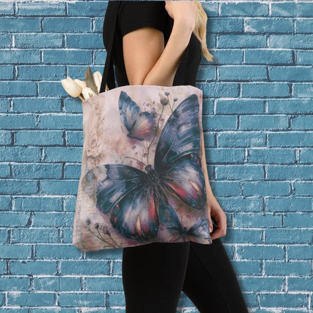 Bolsa Tote Borboletas Roxas Vintage (Criador carregado)