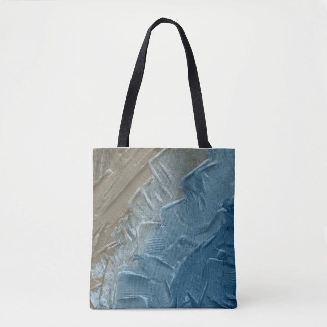 Bolsa Tote Borda do Oceano: Uma Pintura Digital de Tranquilid (Frente)