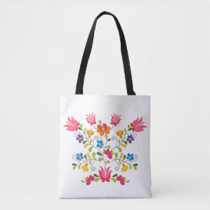 Bolsa Tote bordado floral