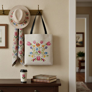Bolsa Tote bordado floral