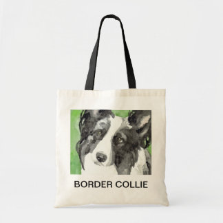Bolsa Tote Border Collie Aquarela