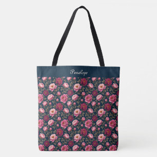Bolsa Tote Borgonha Escura e Rosa