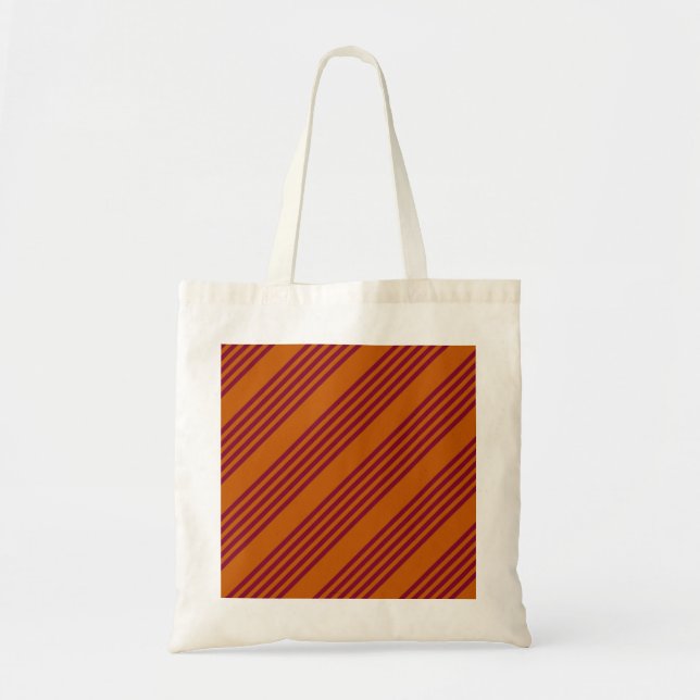 Bolsa Tote Borgonha vermelha e laranja queimada, 5 trilhas. (Frente)