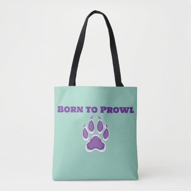 Bolsa Tote Born to Prowl – Magenta Raccoon Paw  (Frente)