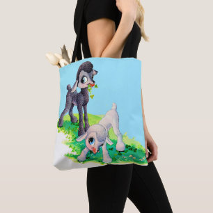 Bolsa Tote borrego branco preto