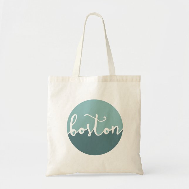 Bolsa Tote Boston, círculo azul Ombre das MÃES | (Frente)