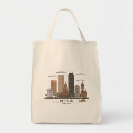 Bolsa Tote Boston City Skyline, linha do horizonte de boston