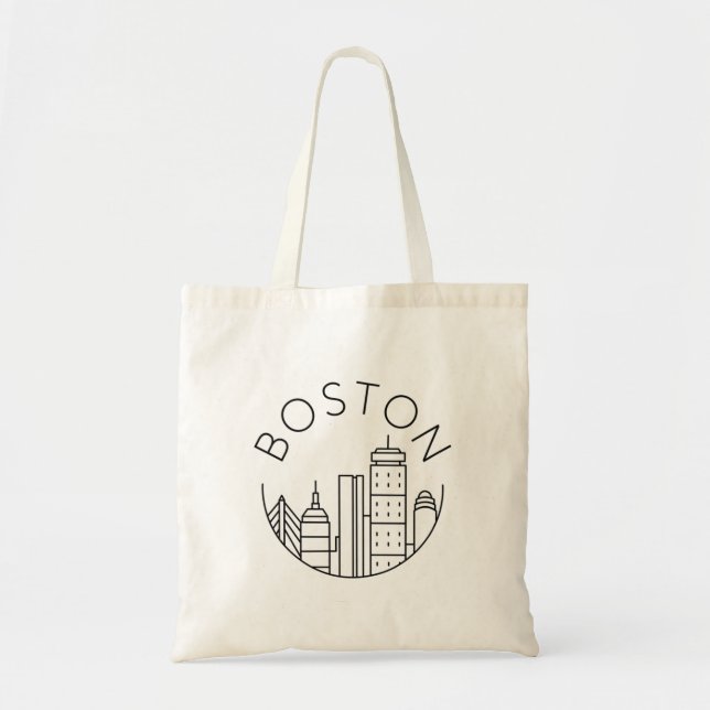 Bolsa Tote Boston City Skyline, linha do horizonte de boston  (Frente)