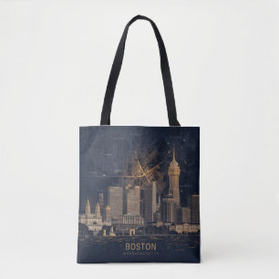 Bolsa Tote Boston, horizonte da cidade de Massachusetts com m