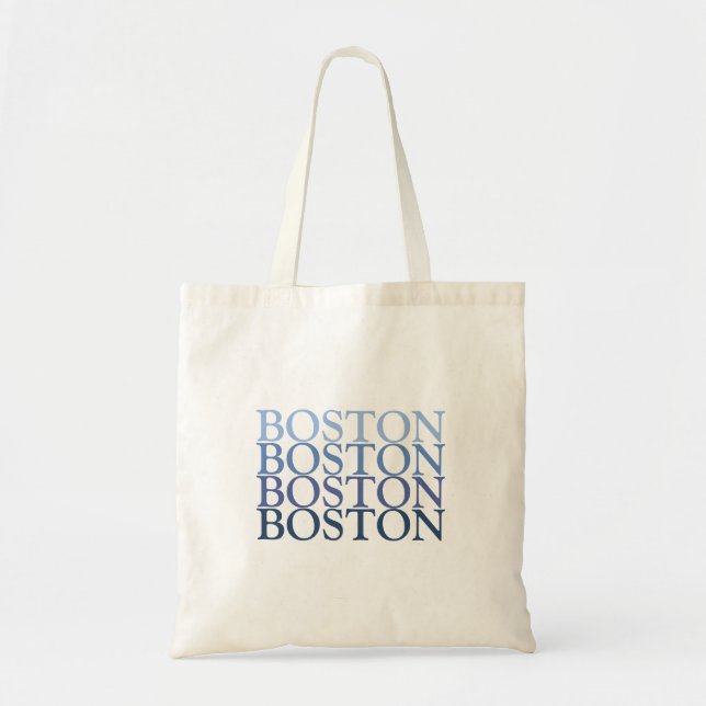 Bolsa Tote Boston Massachusetts, Blue e Light Blue (Frente)