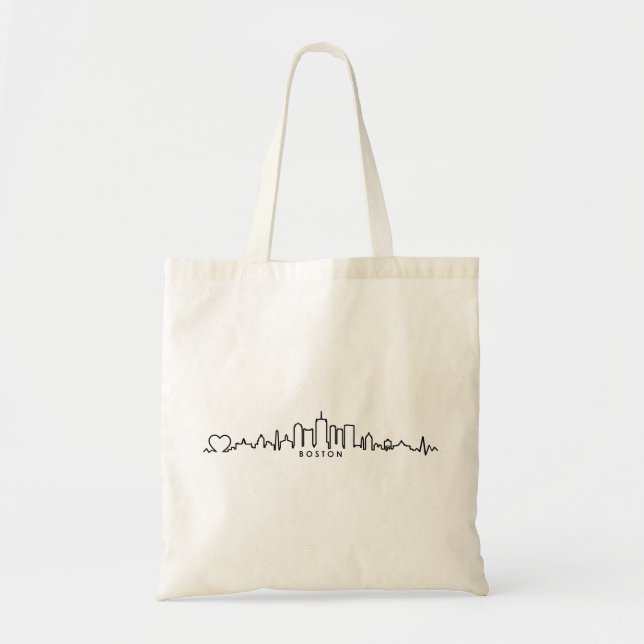 Bolsa Tote BOSTON Massachusetts Cidade EUA Skyline Silhouette (Frente)