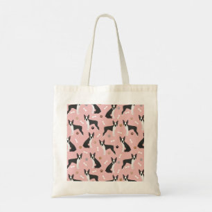 Bolsa Tote Boston Terrier Bones e patas Toalha