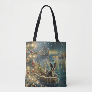 Bolsa Tote Boston Terrier Christmas Fesage Voyage