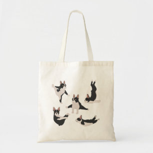 Bolsa Tote Boston terrier dog fazendo yoga Tote bag