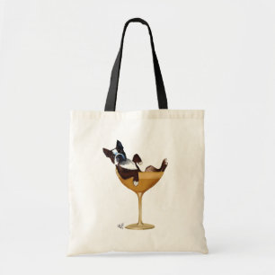 Bolsa Tote Boston Terrier em Copktail Glass 2