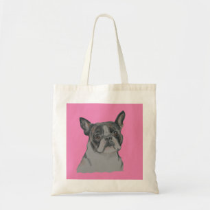 Bolsa Tote Boston Terrier em Rosa